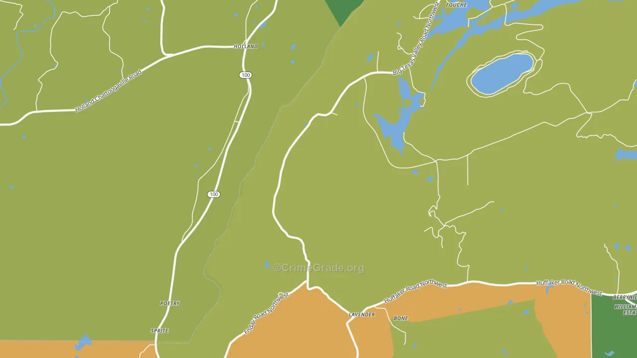 Holland, GA Map of Drug-Related Crime Rates