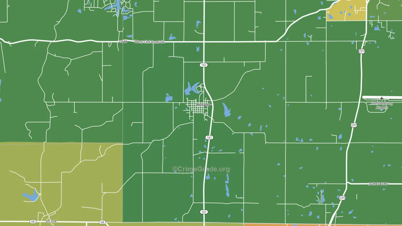 Holland, IN Map of Drug-Related Crime Rates