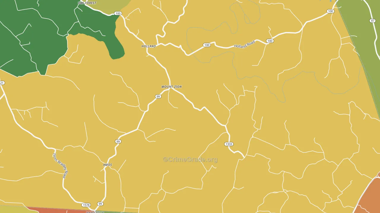 Holland, KY Map of Drug-Related Crime Rates