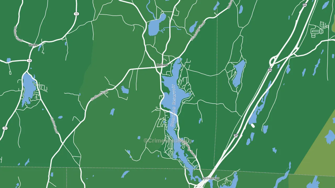 Holland, MA Map of Drug-Related Crime Rates