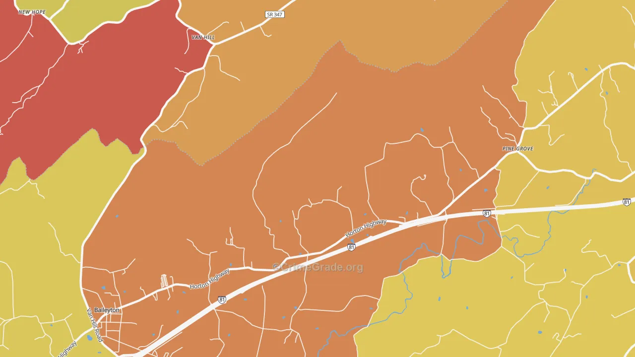 Holland Mill, TN Map of Drug-Related Crime Rates