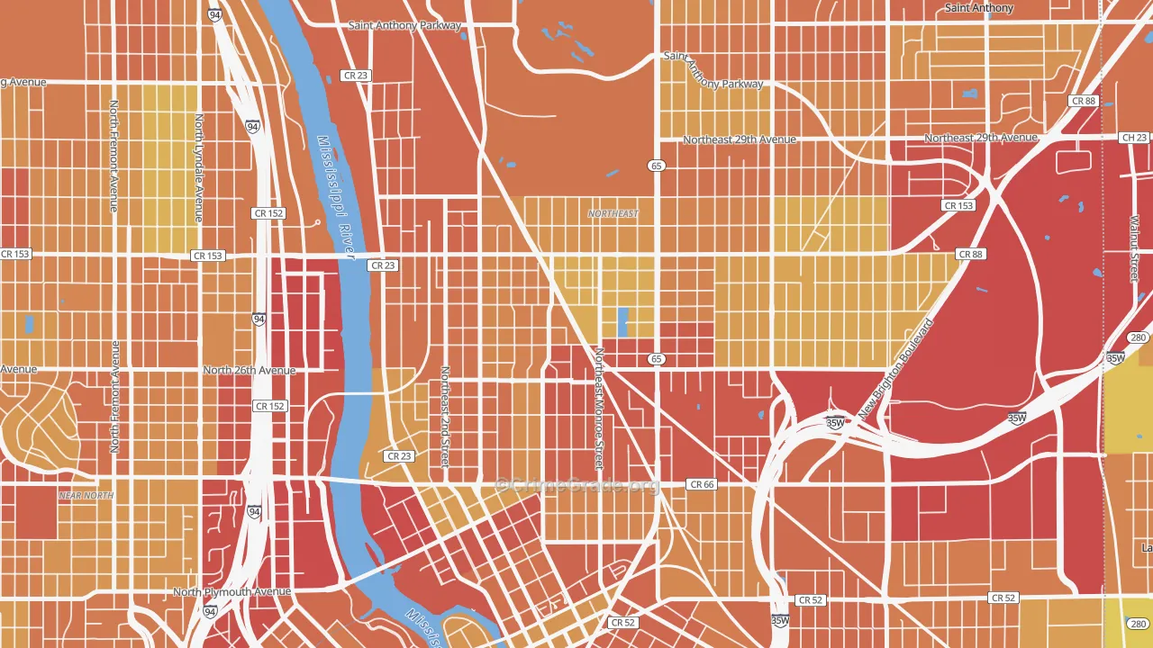 Holland, Minneapolis, MN Map of Drug-Related Crime Rates