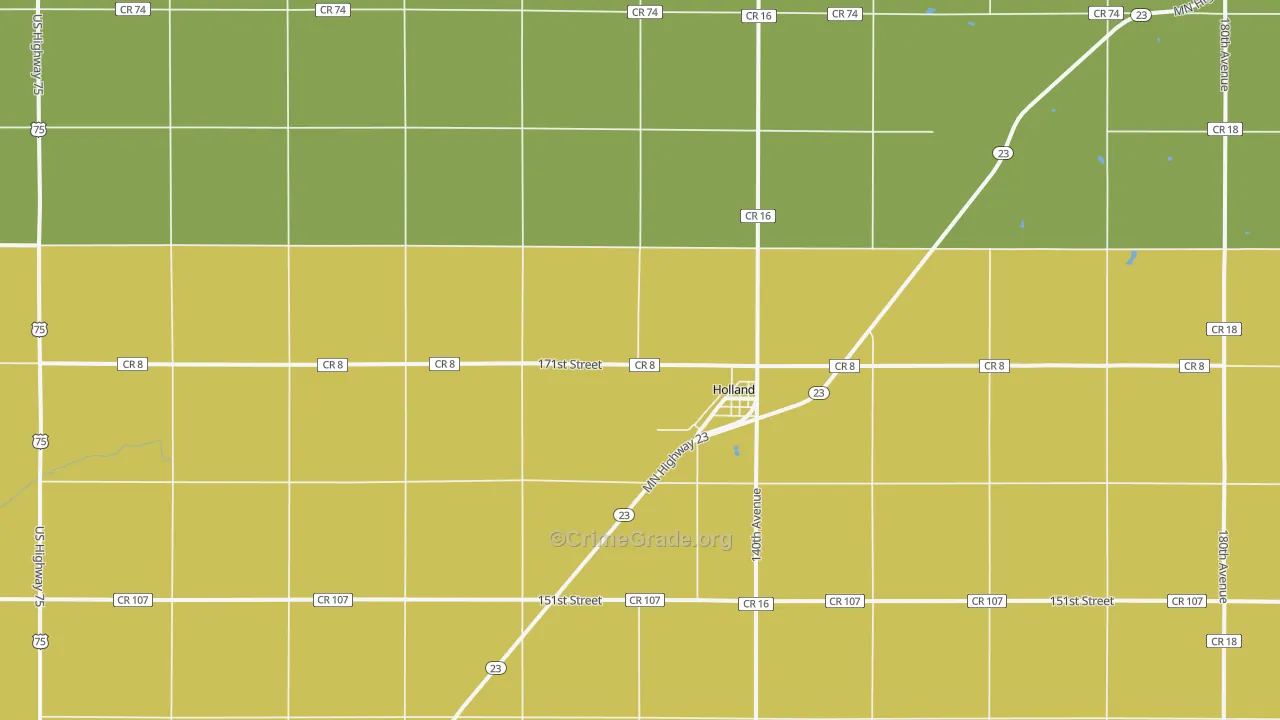 Holland, MN Map of Drug-Related Crime Rates