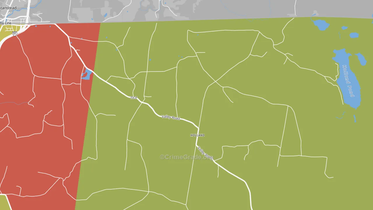 Holland, VT Map of Drug-Related Crime Rates