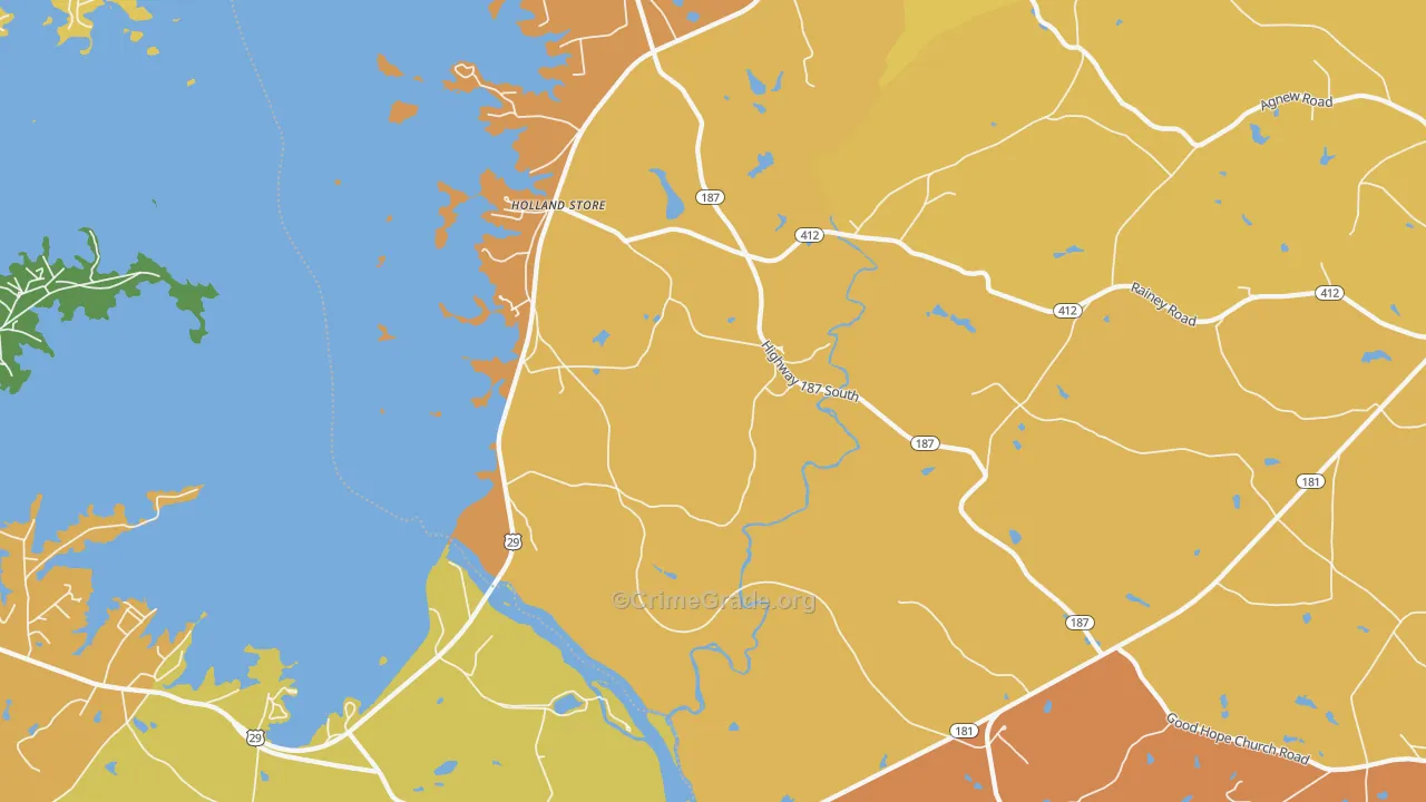Hollands Store, SC Map of Drug-Related Crime Rates