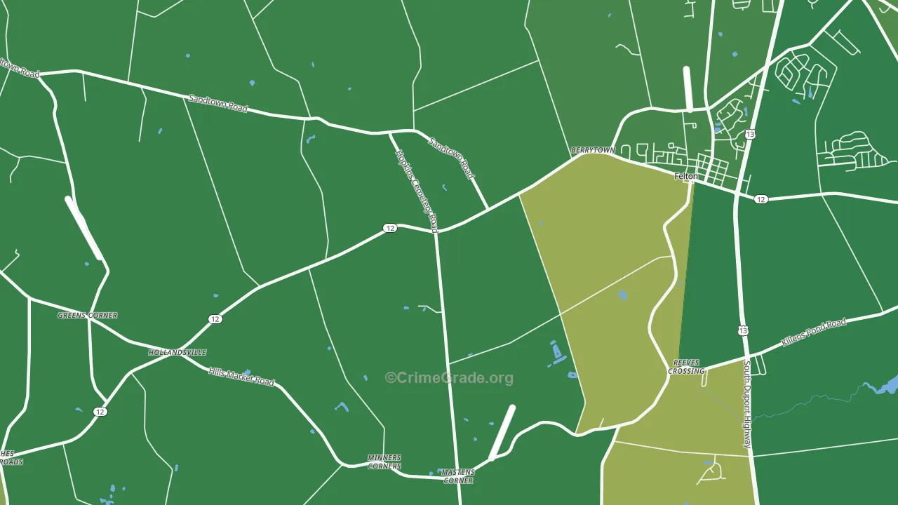 Hollandsville, DE Map of Drug-Related Crime Rates