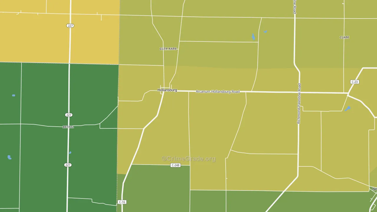 Hollansburg, OH Map of Drug-Related Crime Rates