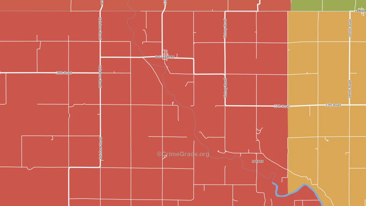 Hollenberg, KS Map of Drug-Related Crime Rates
