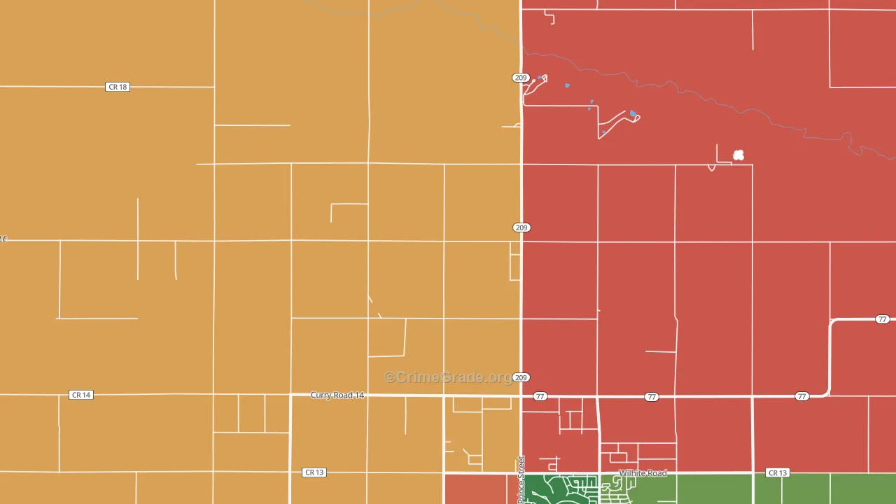 Hollene, NM Map of Drug-Related Crime Rates