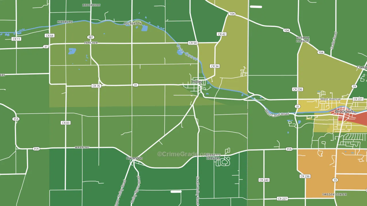 Holley, NY Map of Drug-Related Crime Rates