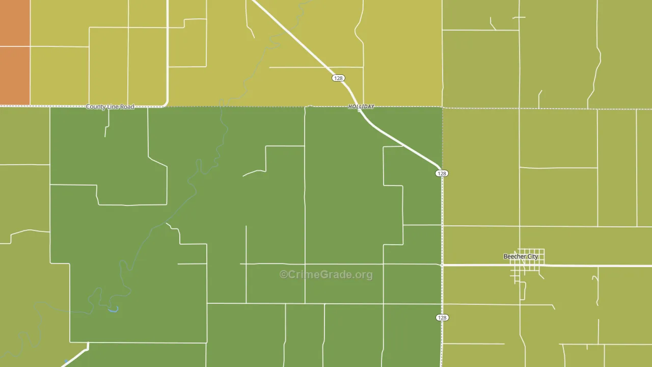 Holliday, IL Map of Drug-Related Crime Rates