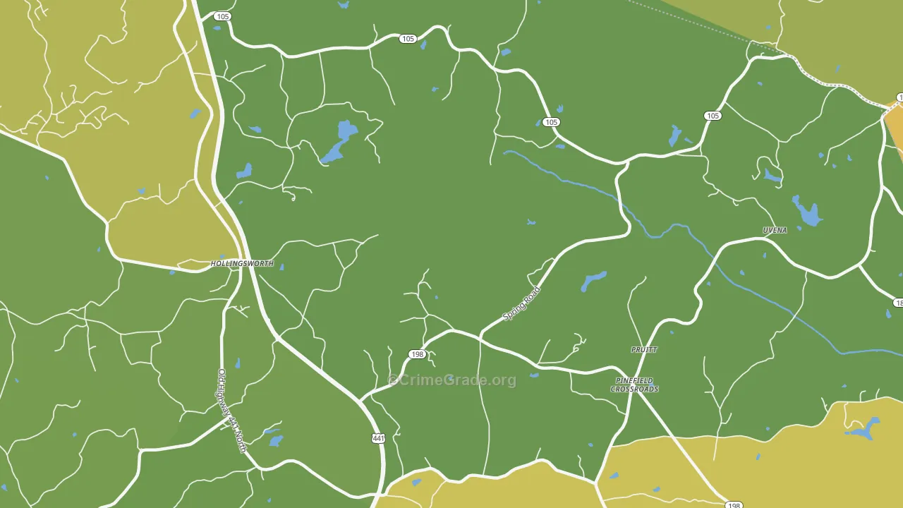 Hollingsworth, GA Map of Drug-Related Crime Rates