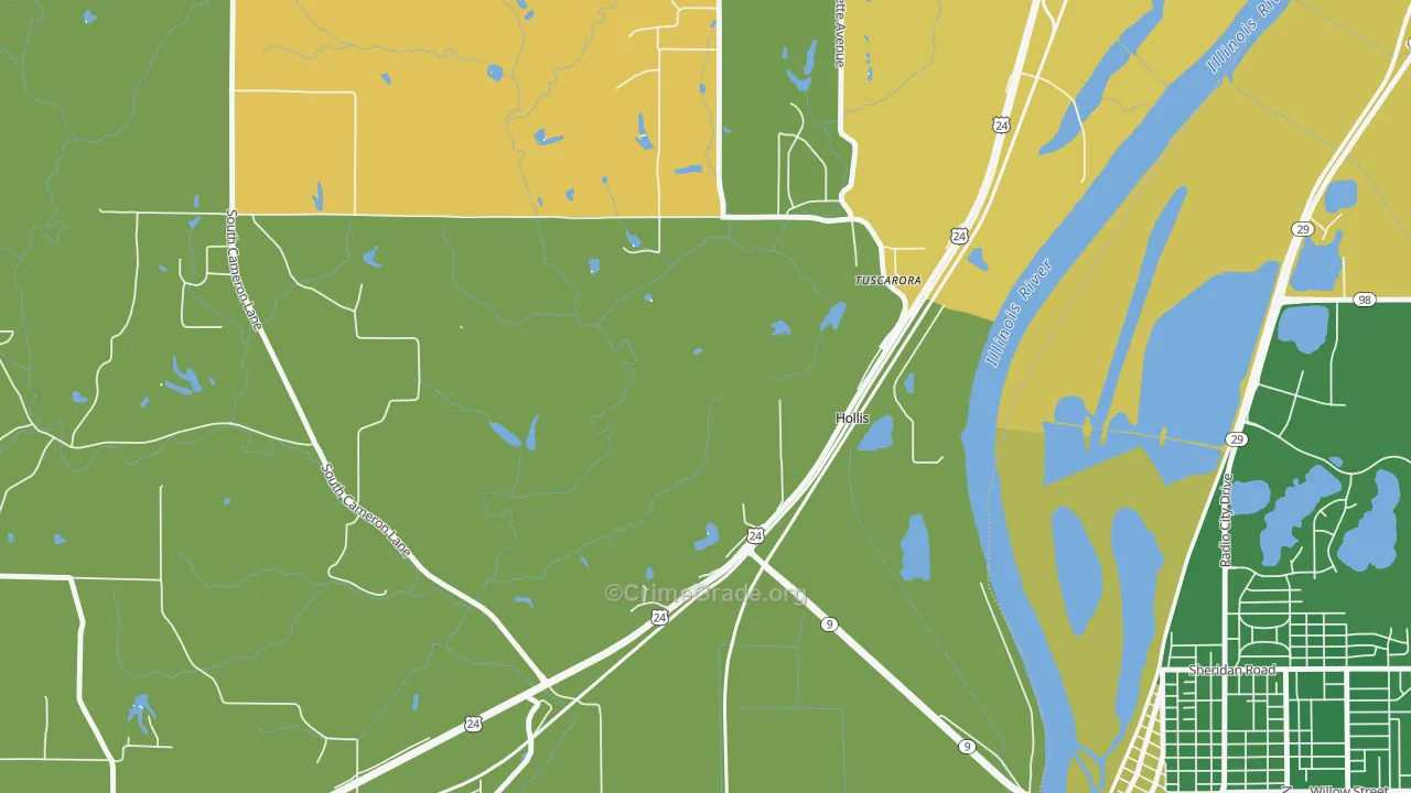 Hollis, IL Map of Drug-Related Crime Rates