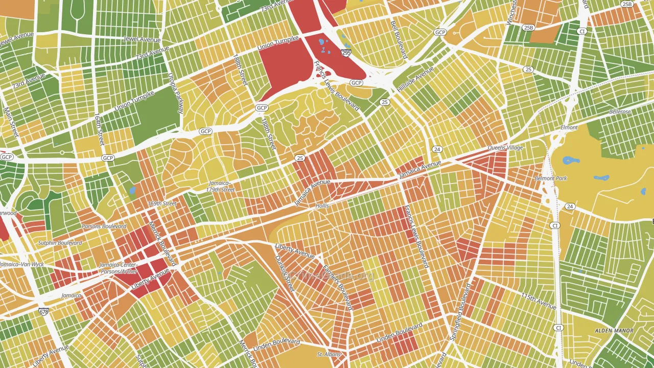 Hollis, Queens, NY Map of Drug-Related Crime Rates