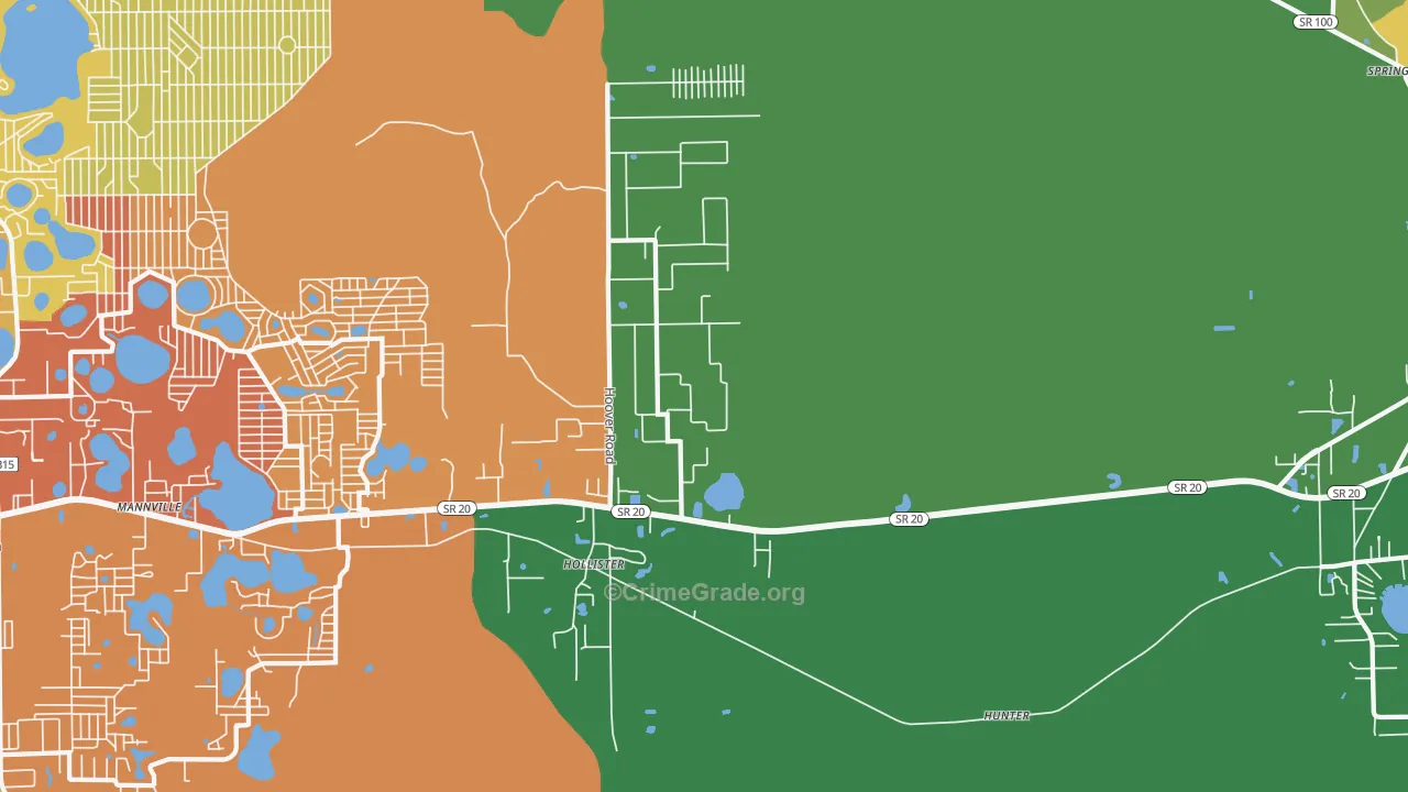 Hollister, FL Map of Drug-Related Crime Rates