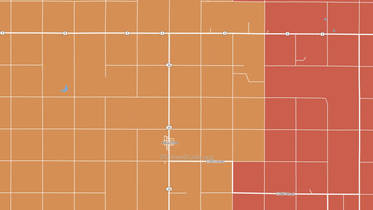Hollister, OK Map of Drug-Related Crime Rates