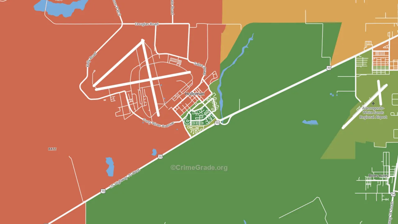 Holloman AFB, NM Map of Drug-Related Crime Rates