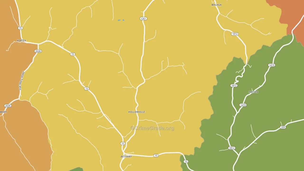 Hollonville, KY Map of Drug-Related Crime Rates