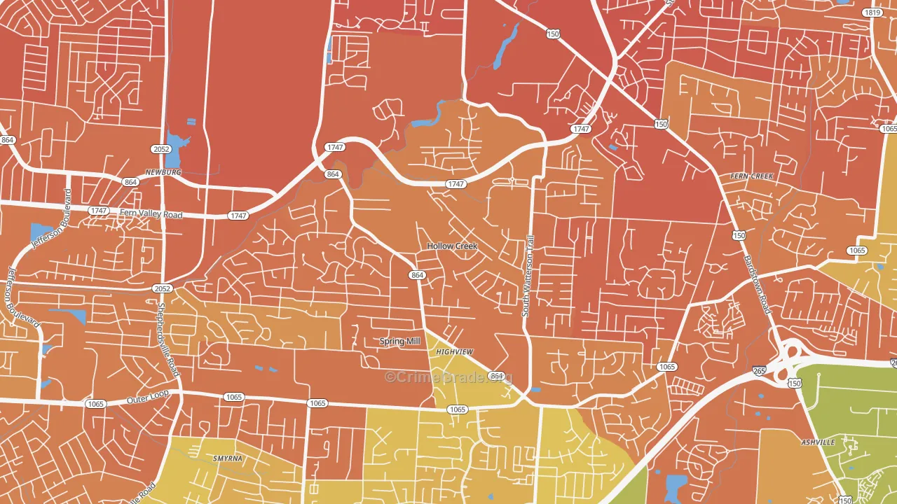 Hollow Creek, KY Map of Drug-Related Crime Rates