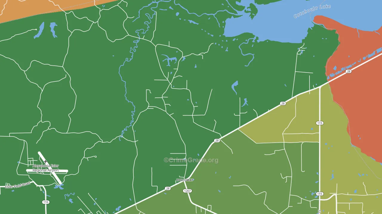 Holloway, LA Map of Drug-Related Crime Rates