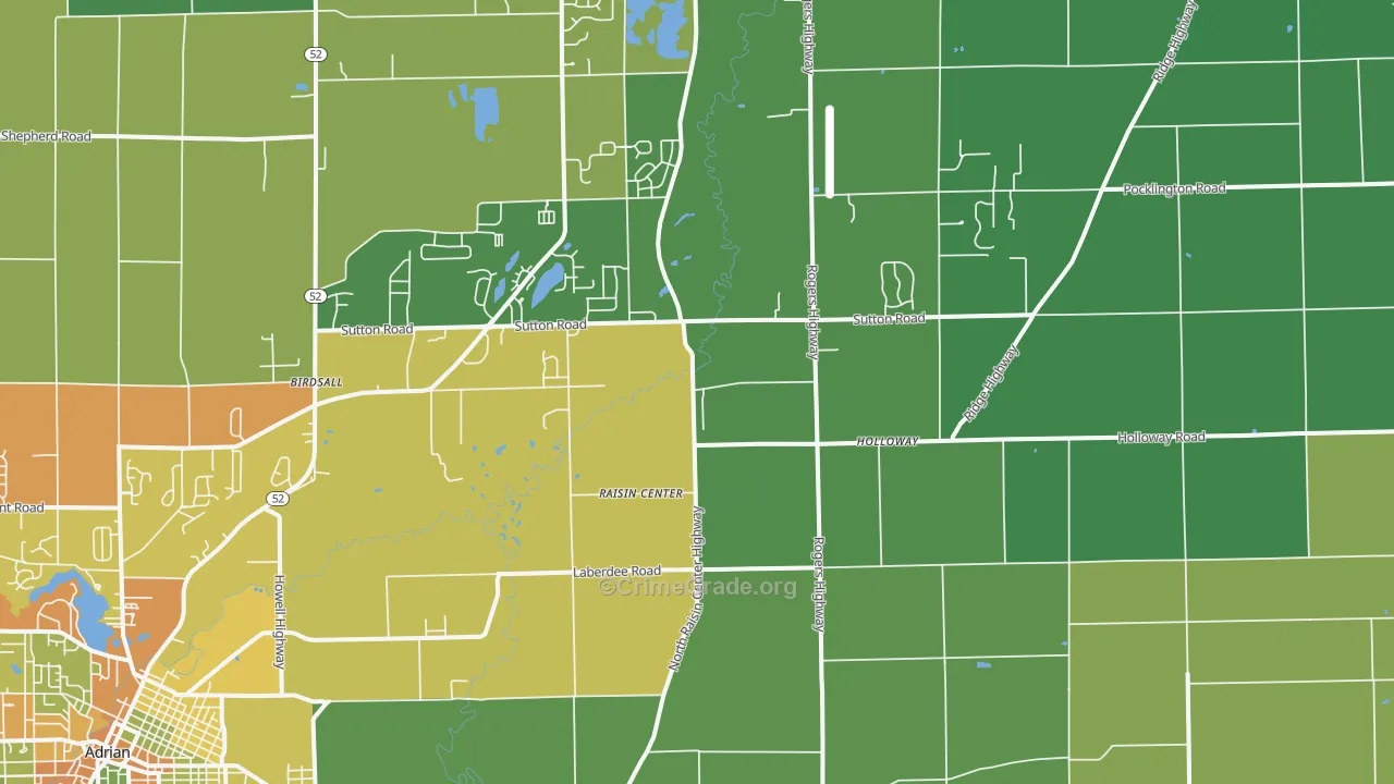 Holloway, MI Map of Drug-Related Crime Rates