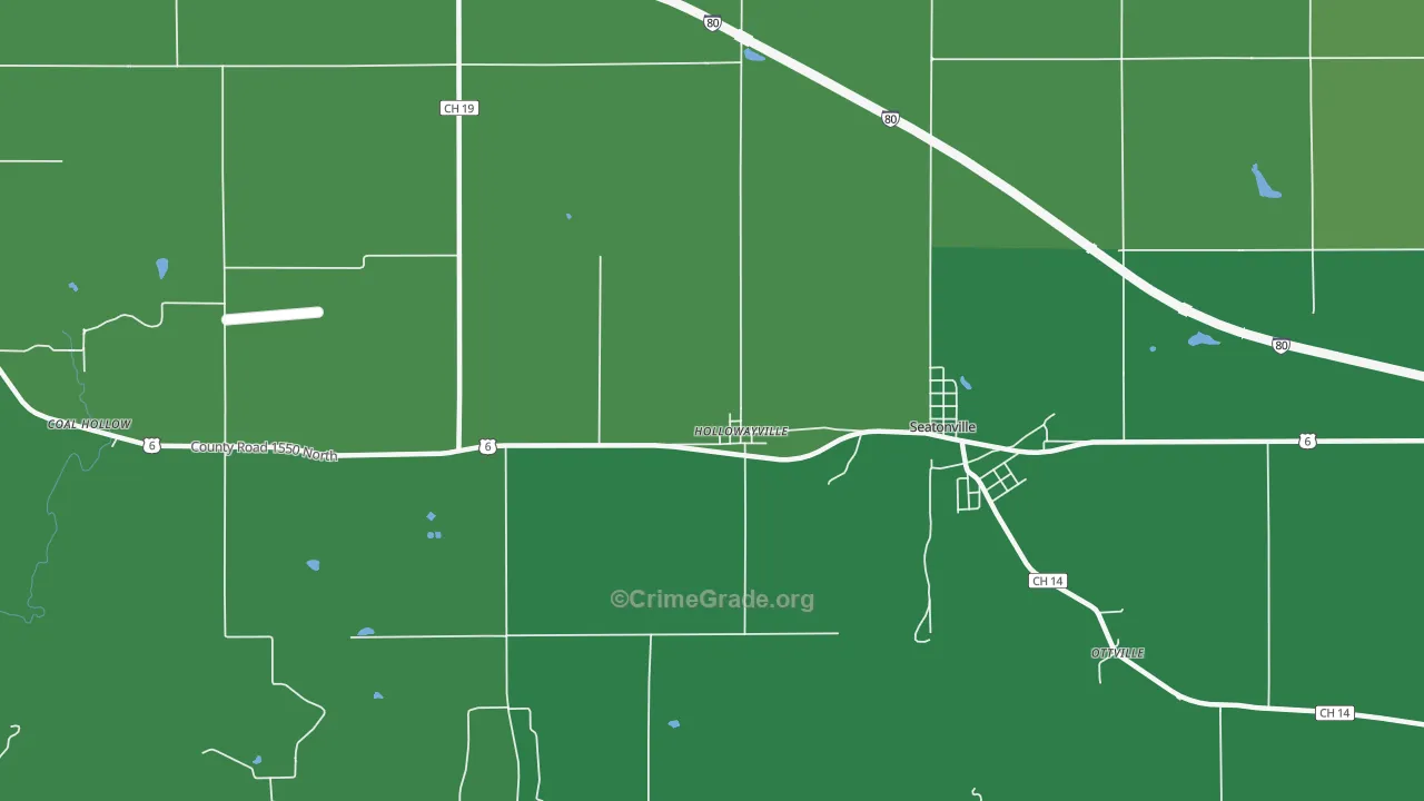 Hollowayville, IL Map of Drug-Related Crime Rates
