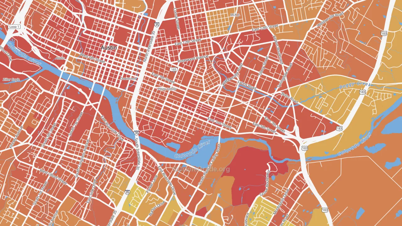 Holly, Austin, TX Map of Drug-Related Crime Rates