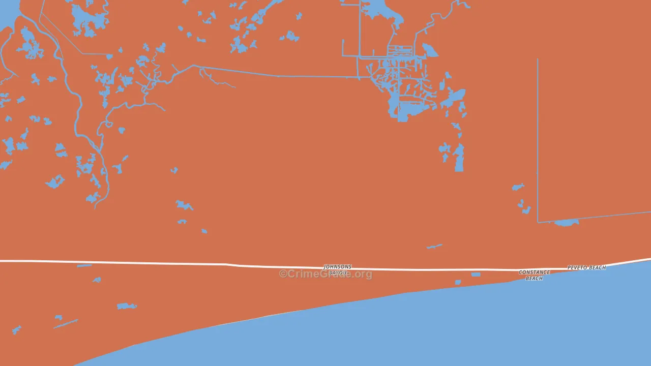 Holly Beach, LA Map of Drug-Related Crime Rates