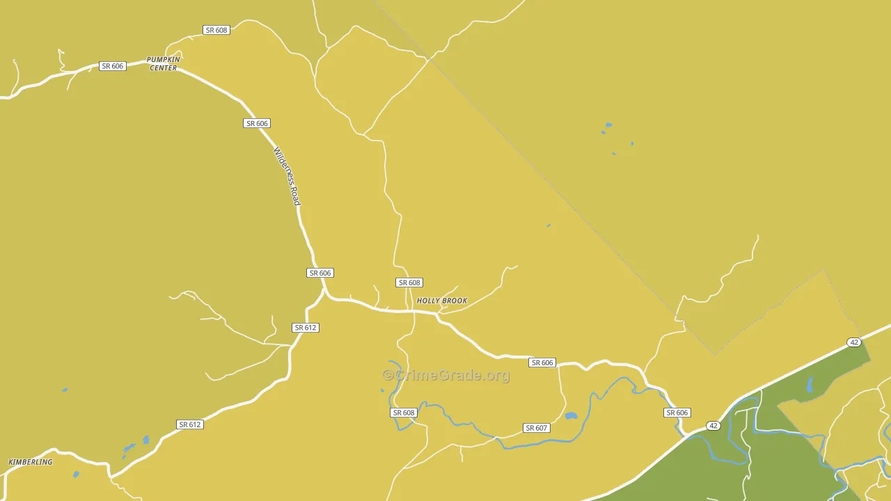 Holly Brook, VA Map of Drug-Related Crime Rates