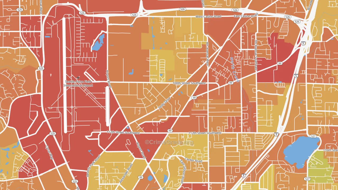 Holly, Everett, WA Map of Drug-Related Crime Rates