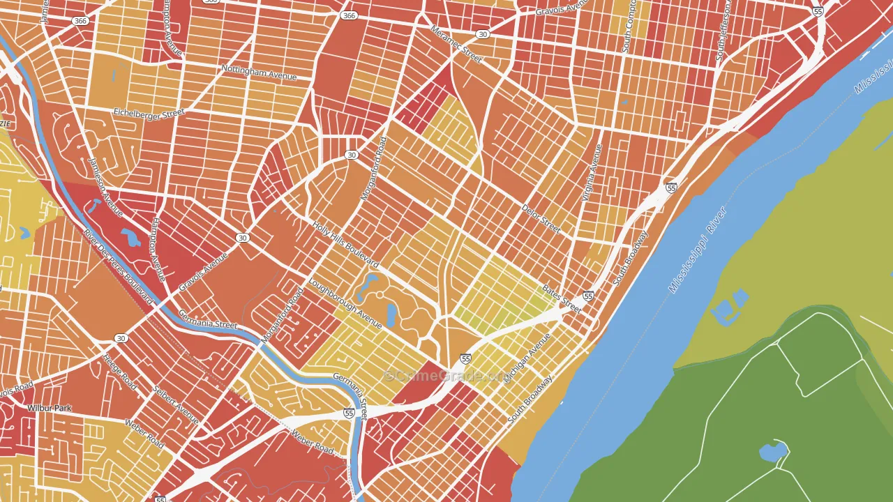 Holly Hills, St. Louis, MO Map of Drug-Related Crime Rates
