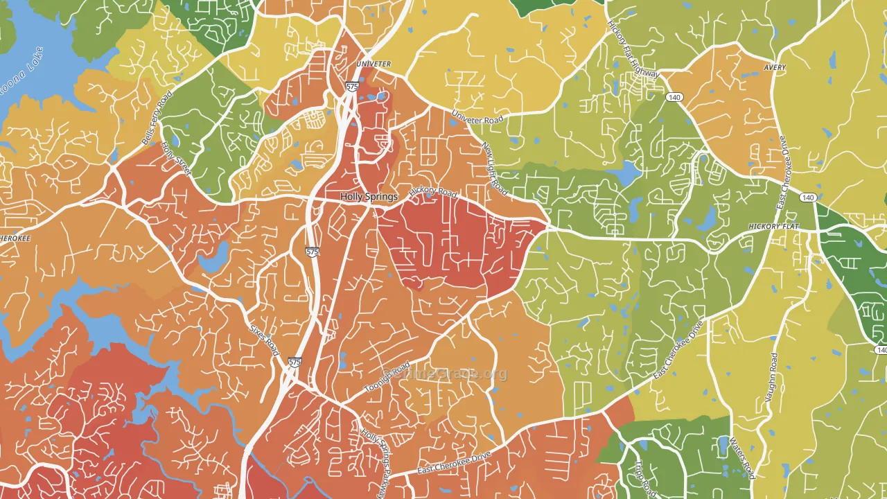 Holly Springs, GA Map of Drug-Related Crime Rates