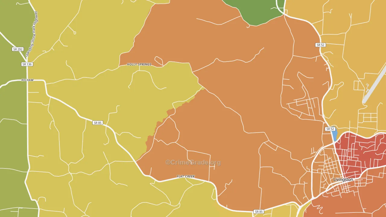 Holly Springs, TN Map of Drug-Related Crime Rates