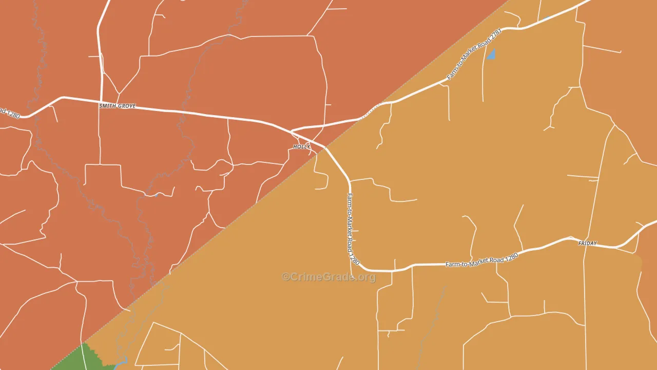 Holly, TX Map of Drug-Related Crime Rates