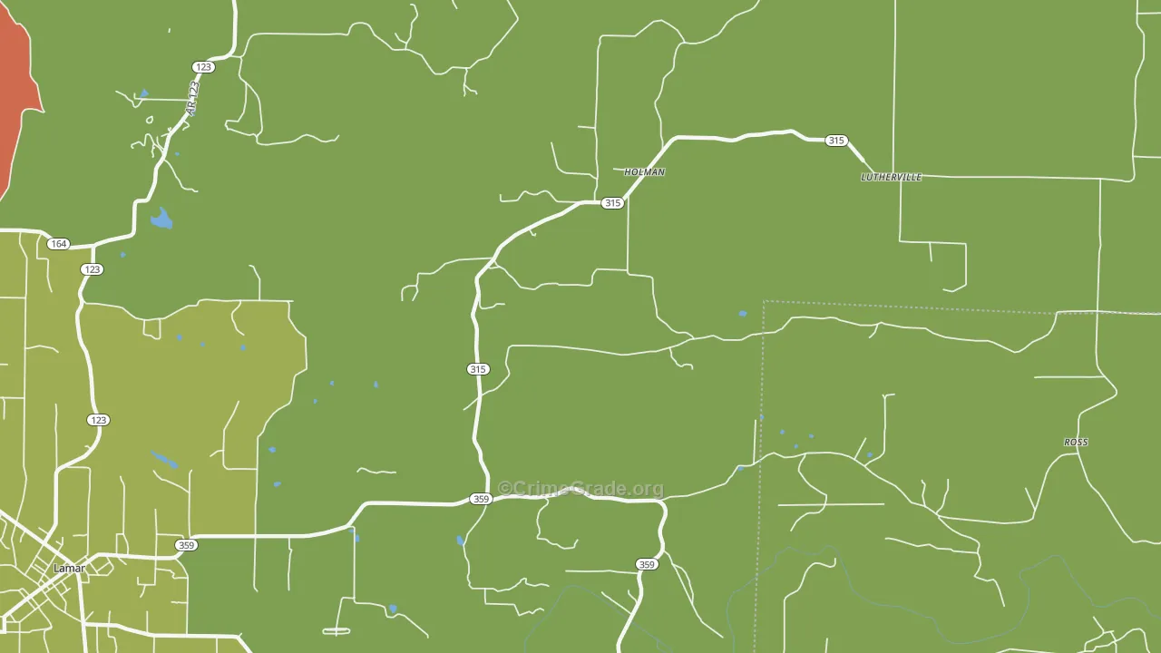 Holman, AR Map of Drug-Related Crime Rates