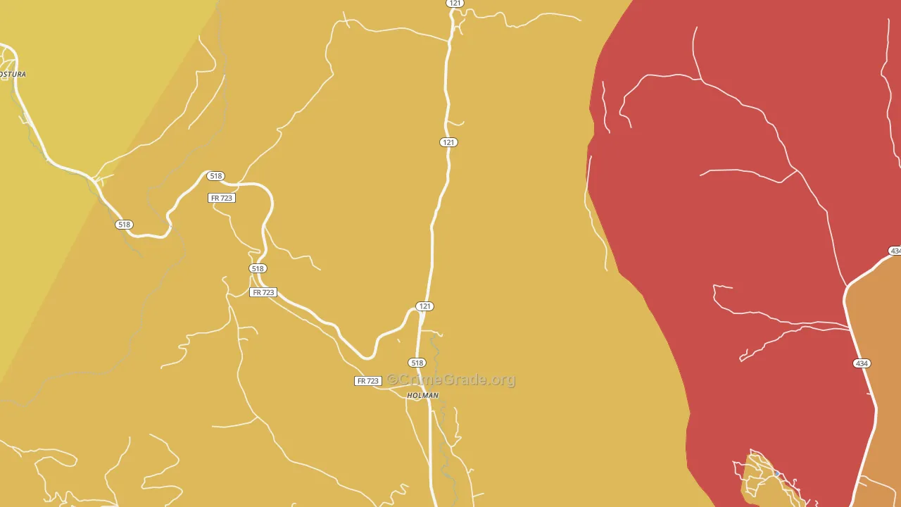 Holman, NM Map of Drug-Related Crime Rates
