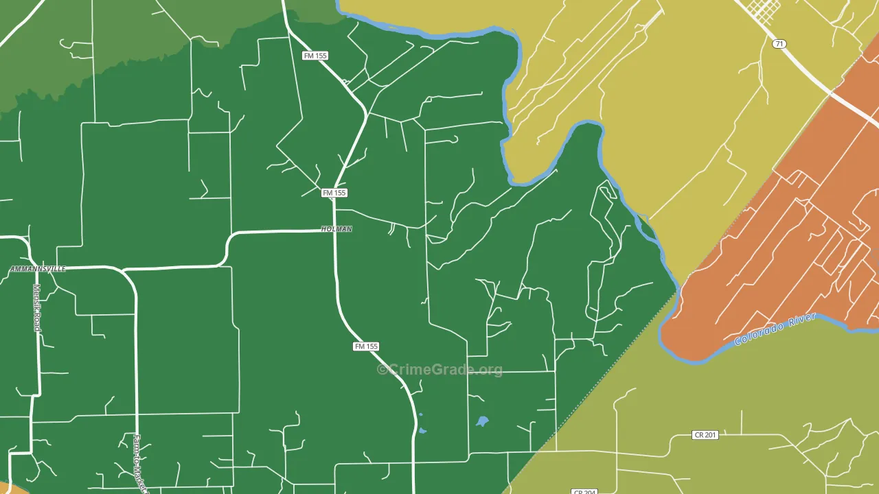 Holman, TX Map of Drug-Related Crime Rates