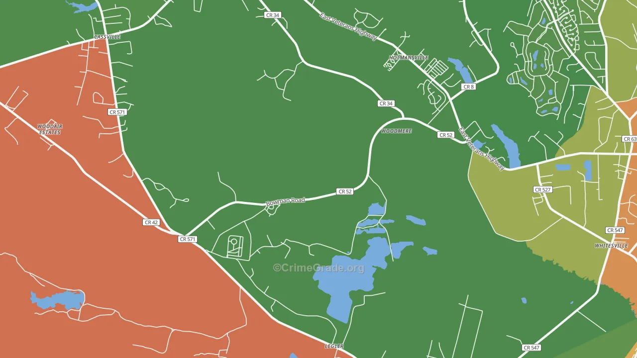 Holmansville, NJ Map of Drug-Related Crime Rates