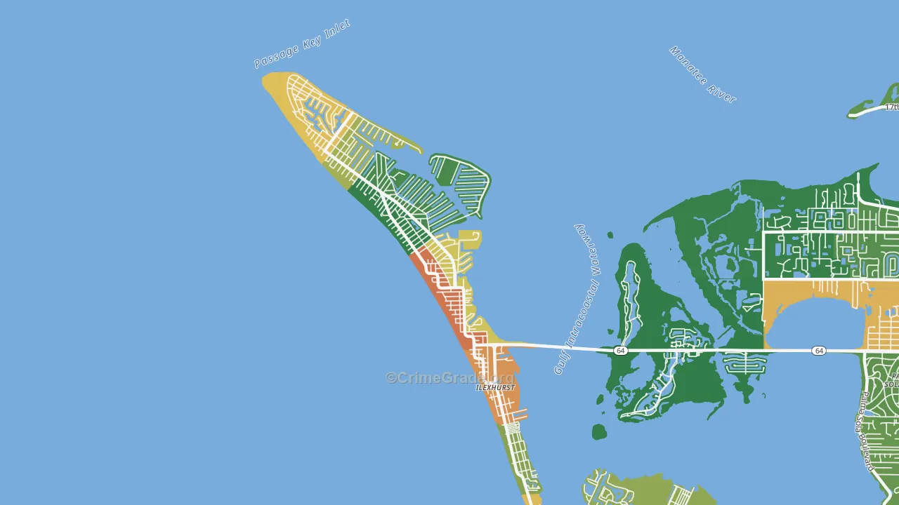 Holmes Beach, FL Map of Drug-Related Crime Rates