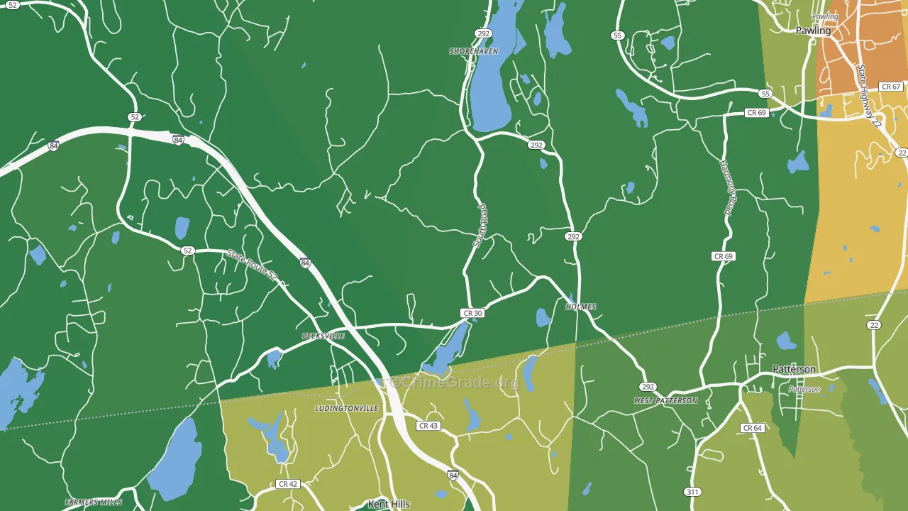 Holmes, NY Map of Drug-Related Crime Rates