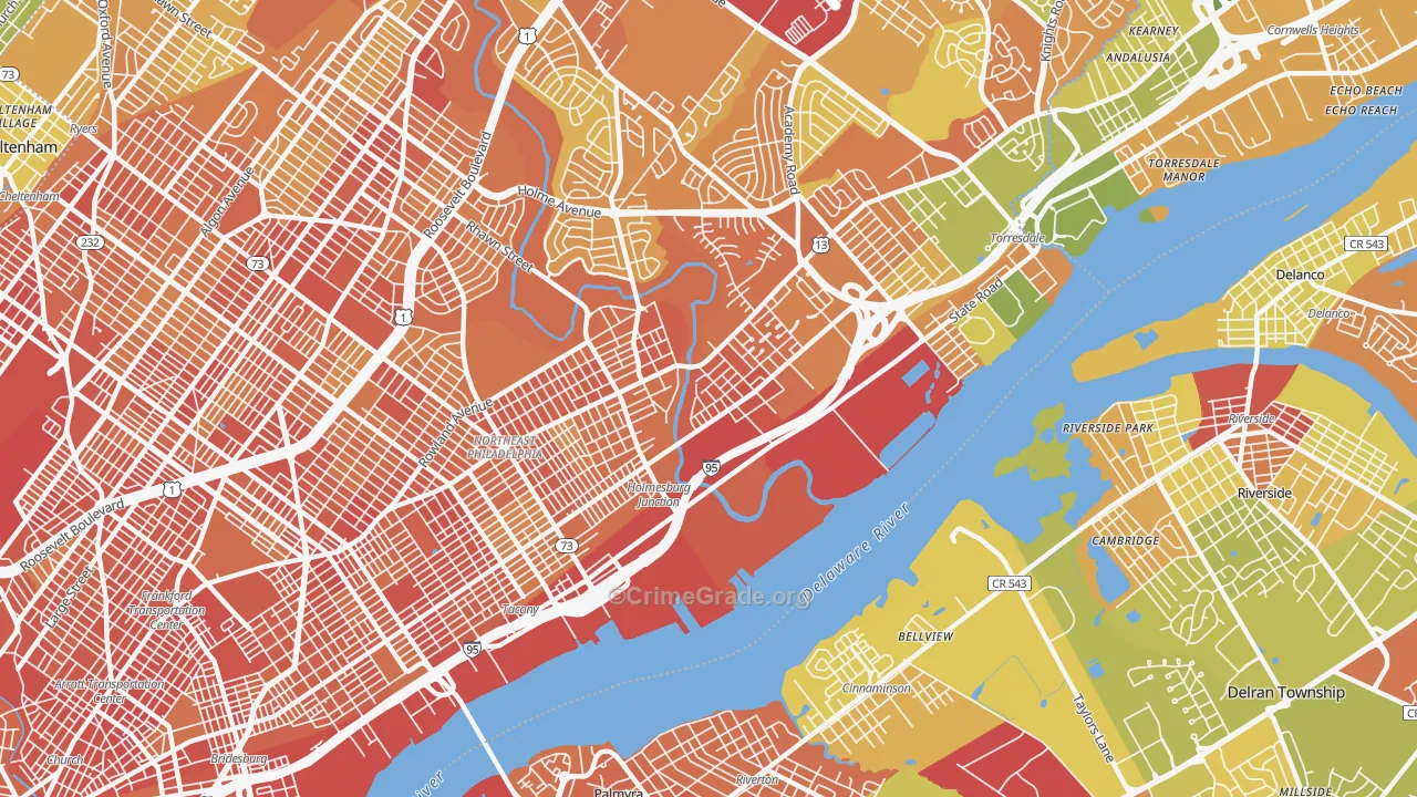 Holmesburg, Philadelphia, PA Map of Drug-Related Crime Rates