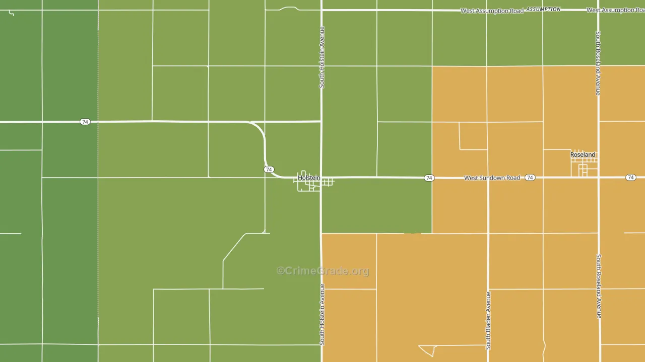 Holstein, NE Map of Drug-Related Crime Rates