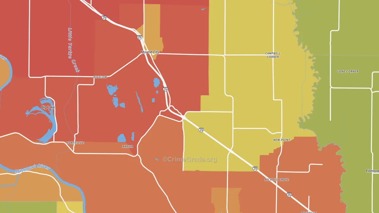 Holt County, MO Map of Drug-Related Crime Rates