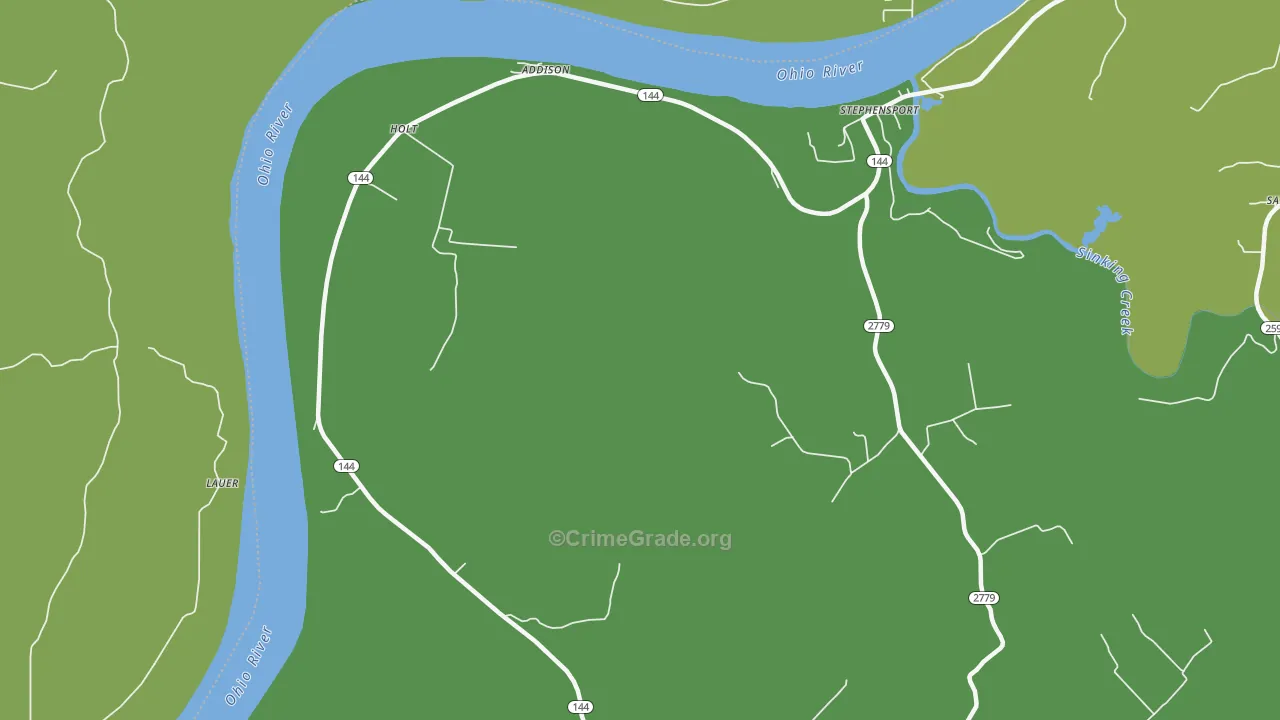 Holt, KY Map of Drug-Related Crime Rates