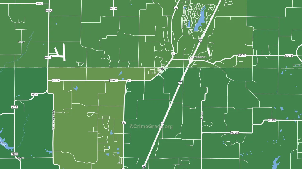 Holt, MO Map of Drug-Related Crime Rates