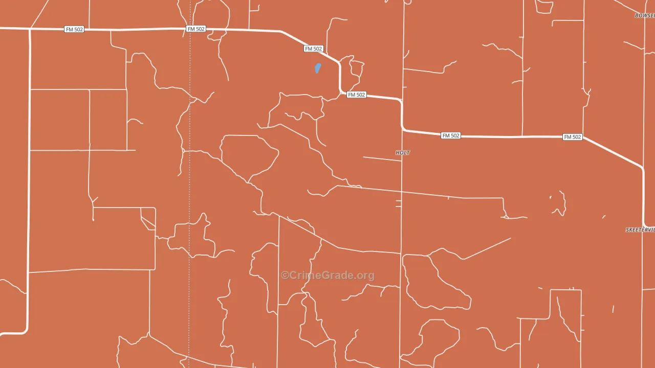 Holt, TX Map of Drug-Related Crime Rates