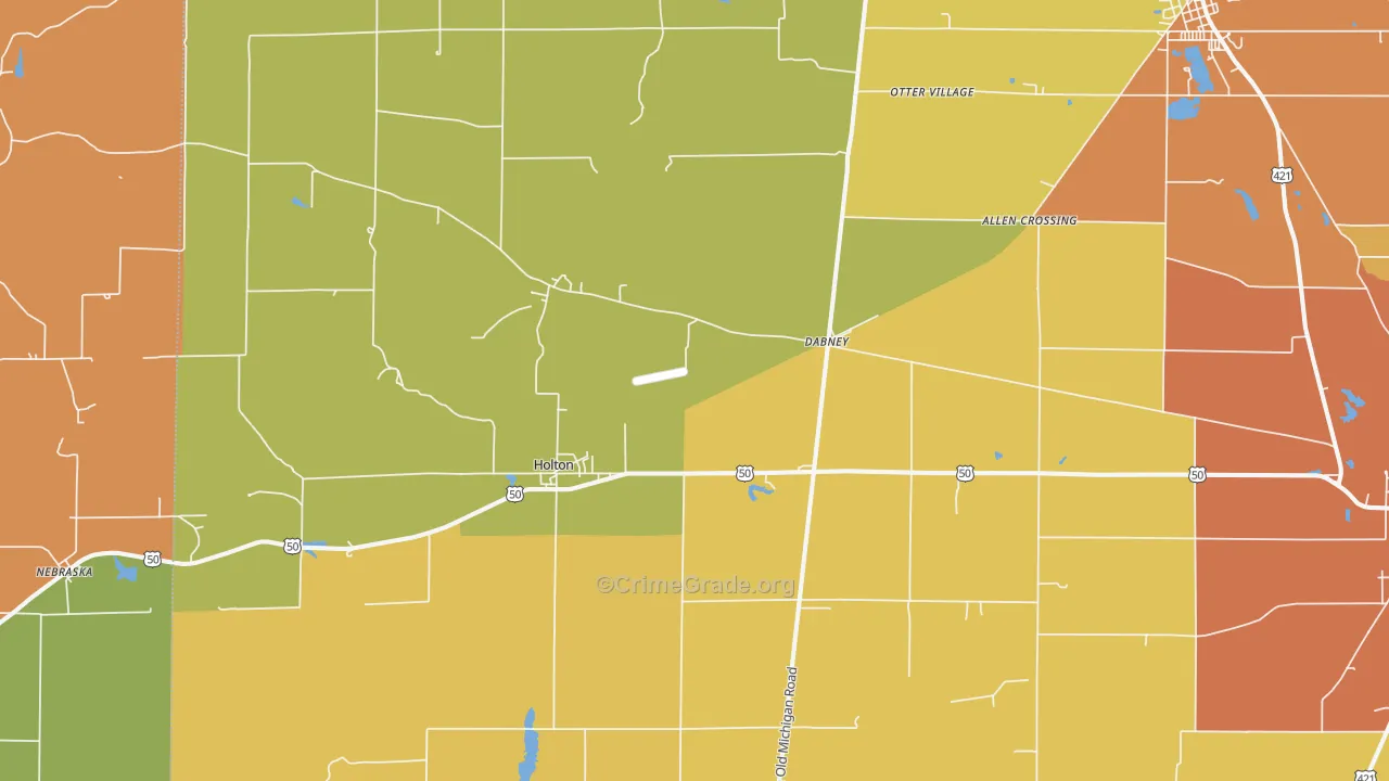 Holton, IN Map of Drug-Related Crime Rates
