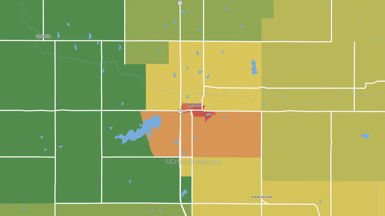 Holton, KS Map of Drug-Related Crime Rates