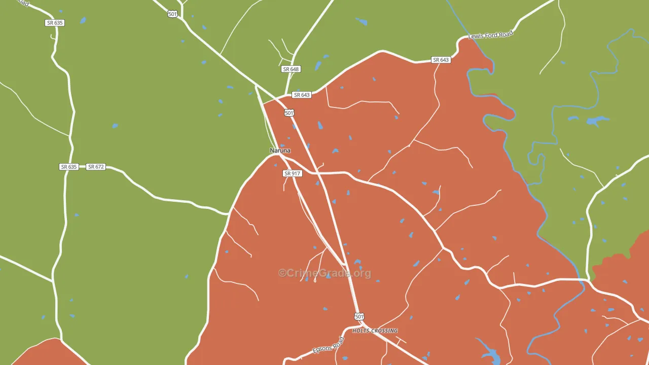 Holts Crossing, VA Map of Drug-Related Crime Rates