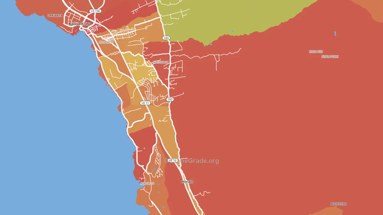 Holualoa, Kailua-Kona, HI Map of Drug-Related Crime Rates